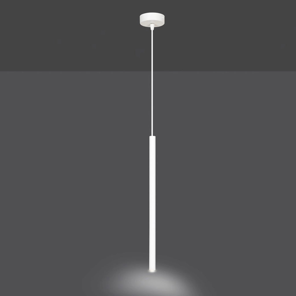 Lampada a sospensione Selter in acciaio bianco opaco