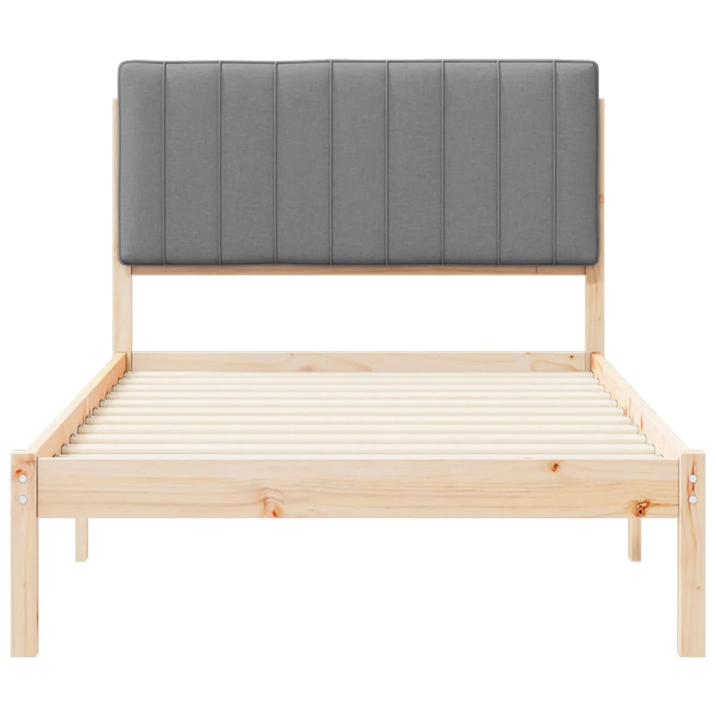 Letto con Testiera Rivestita Grigio chiaro 100 x 200 cm