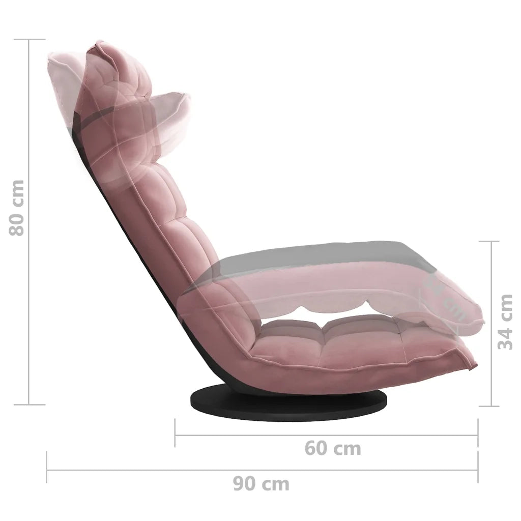 Sedia da Pavimento Girevole Rosa in Velluto CFW3607902