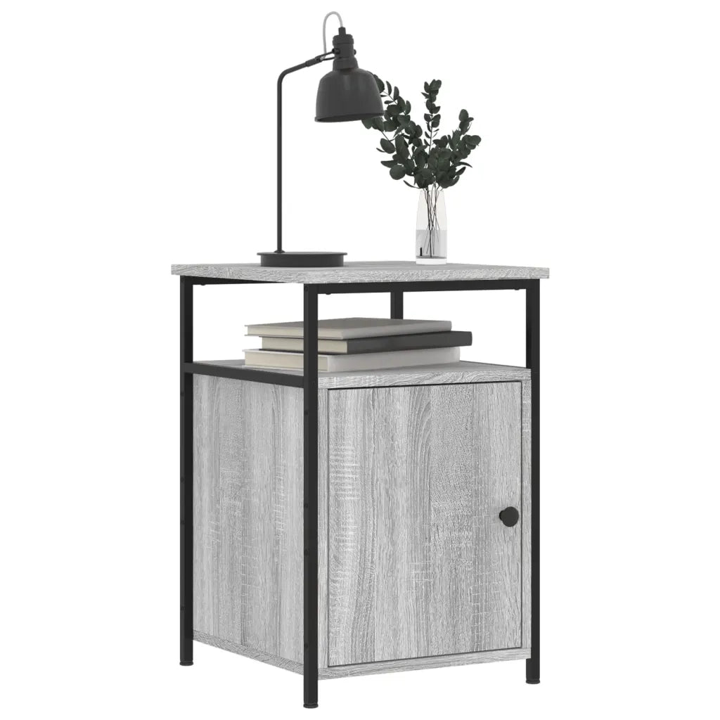 Comodino Grigio Sonoma 40x42x60 cm in Legno Multistrato 826039