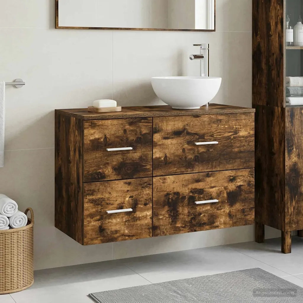 Set di mobili per il bagno 2 pcs Rovere Fumo 3403948