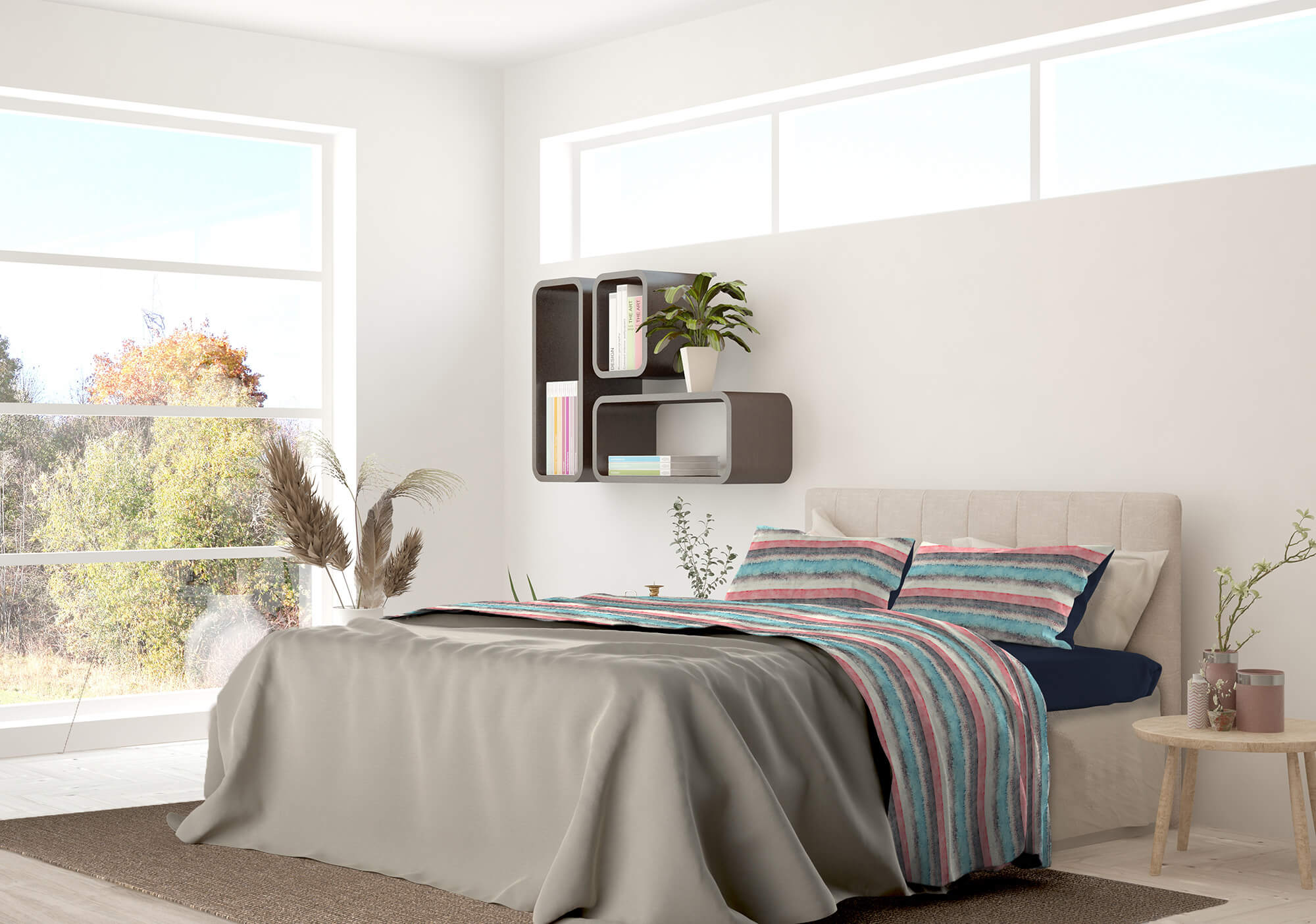 Set Lenzuola 1 Piazza e Mezzo con Stampa Sopra Sotto e Federe Sarah