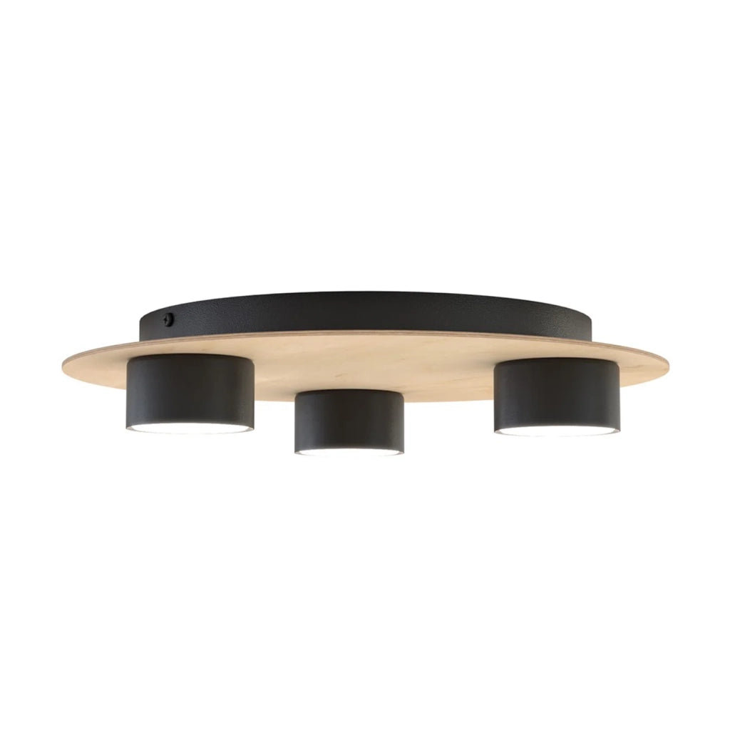 Plafoniera Minimal Persefone Acciaio Nero 3 Luci Gx53 Ip20