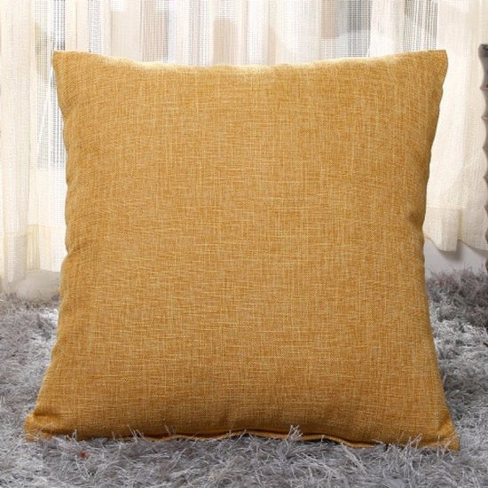 Kit di 2 cuscini copri in lino - 2-pack - 40x40cm copri cuscino quadrato - Copri cuscino per esterno - Decorazione per la casa - Con chiusura invisibile - Adatto per divano letto, ufficio - Giallo