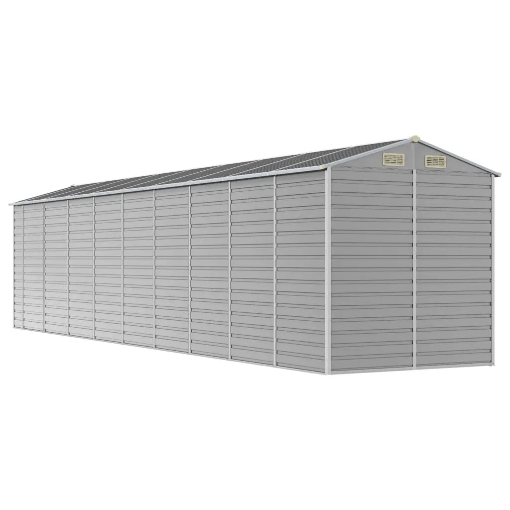 Casetta da giardino grigio chiaro 191x810x198 cm in acciaio zincato 3188250