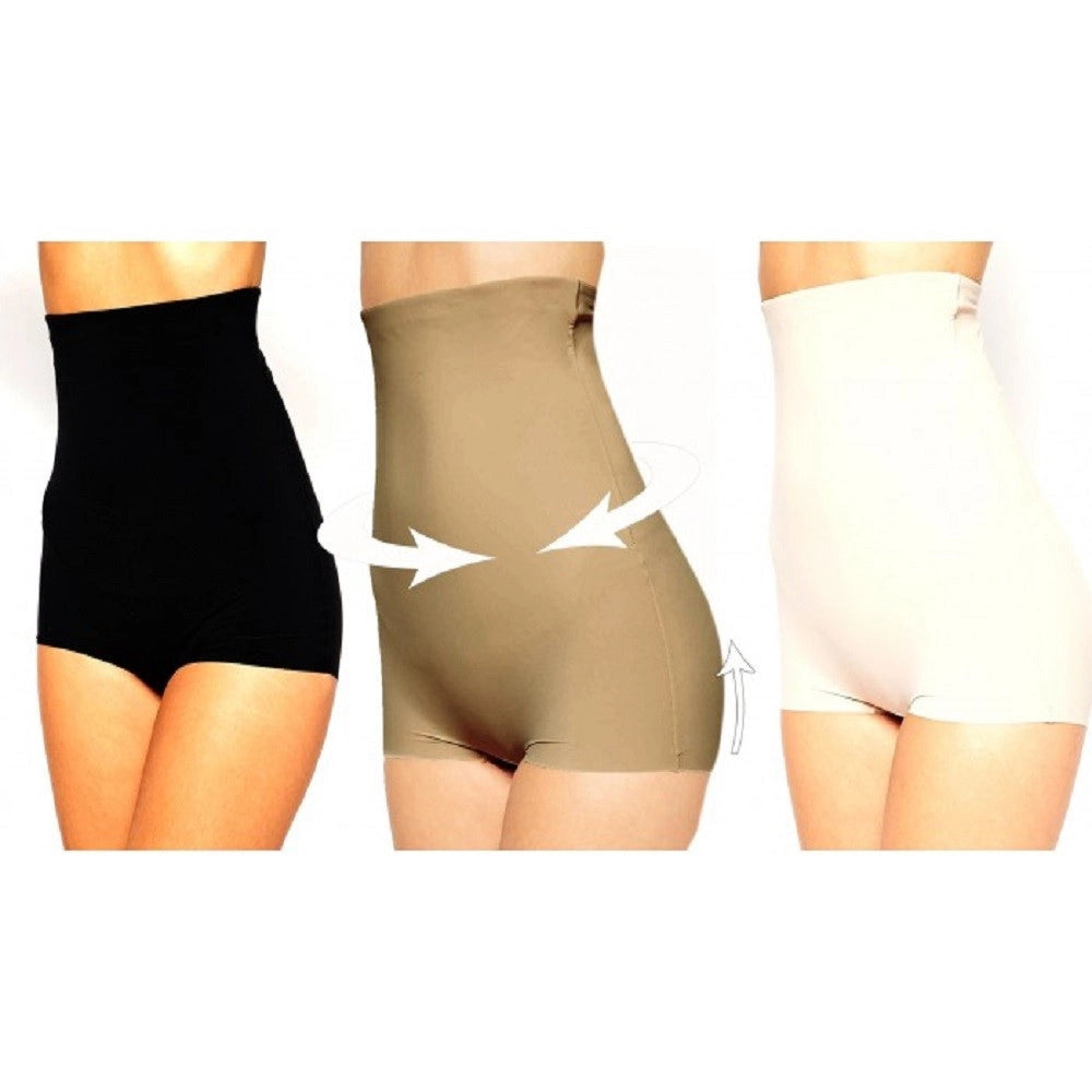 Trade Shop - Pantaloncino Guaina Contenitiva Vita Alta Snellente Modellante Push Up -