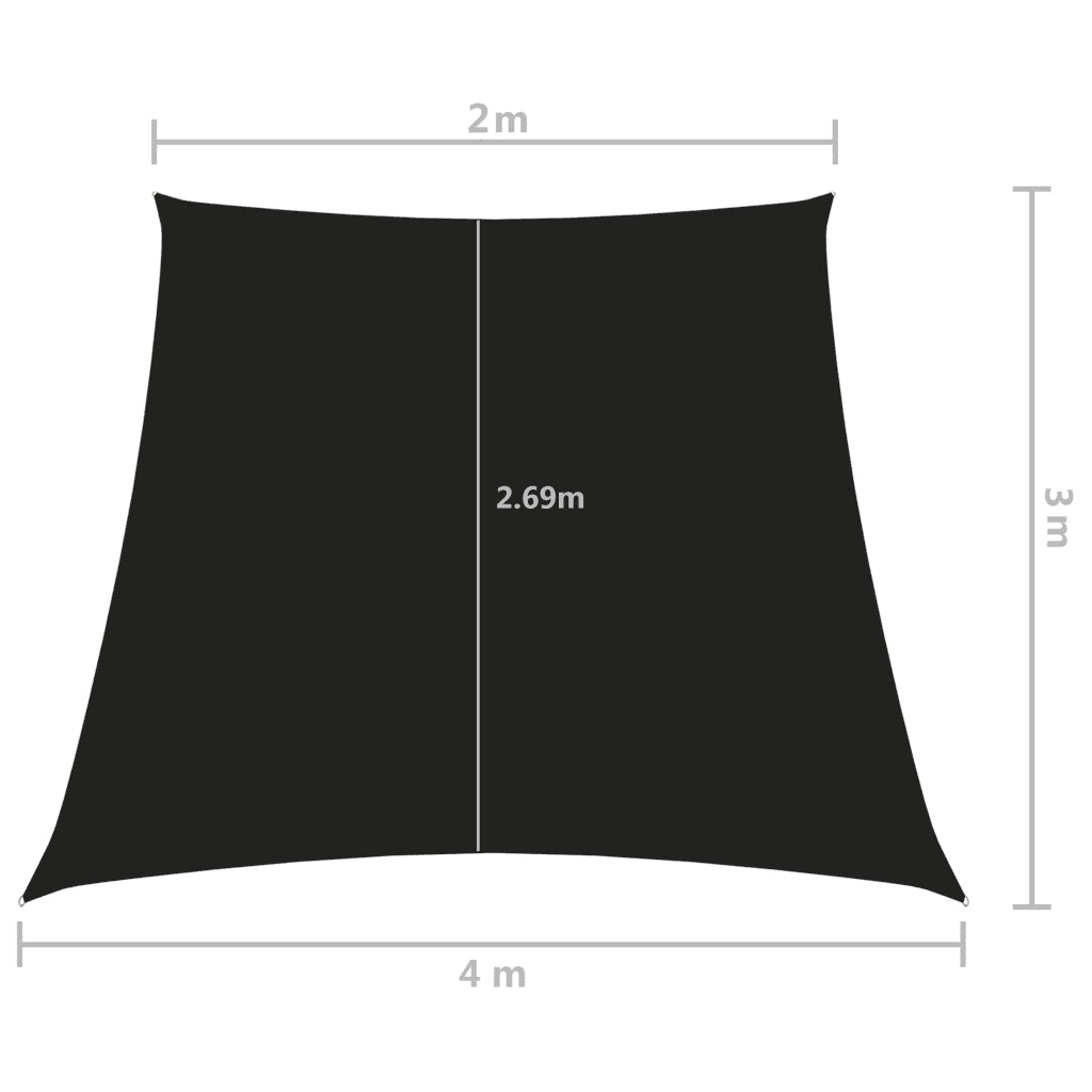 Vela Ombreggiante-Parasole a vela in Tela Oxford a Trapezio 2/4x3 m Nero
