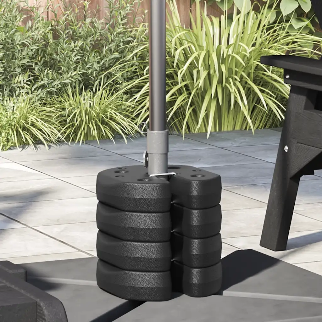 Piastre di Peso per Gazebo 4 pz Nere 220x50 mm in Cemento 45210
