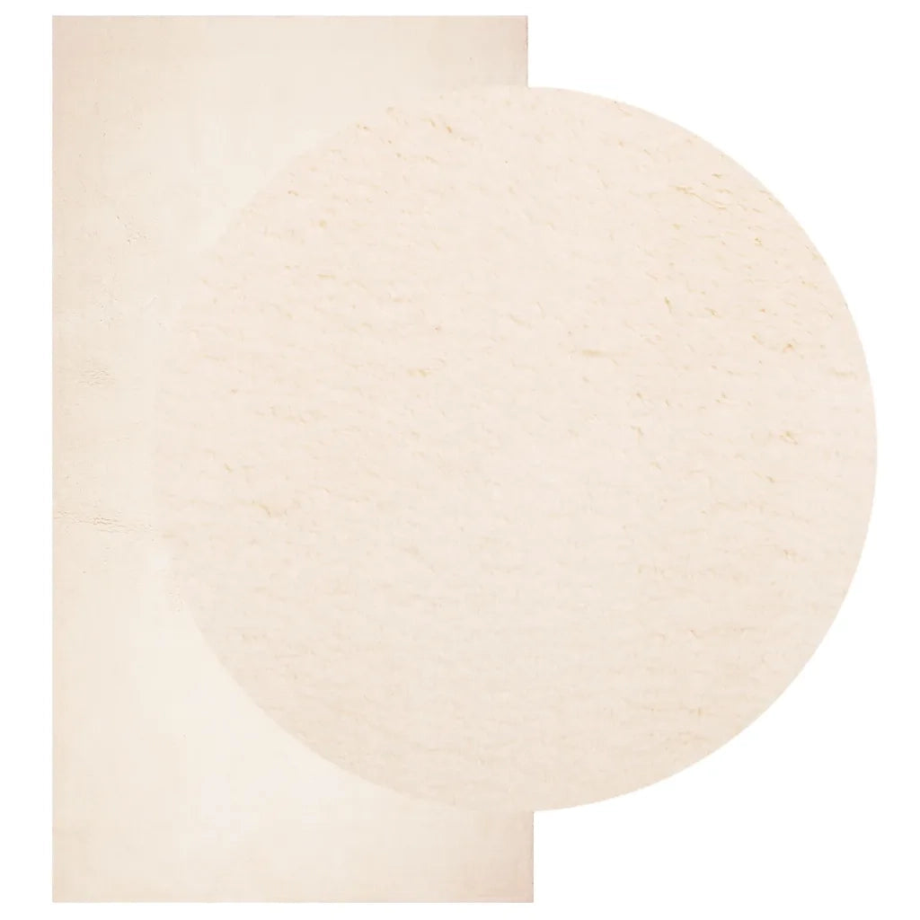 Tappeto a Pelo Corto HUARTE Morbido e Lavabile Beige 80x150 cm 375014