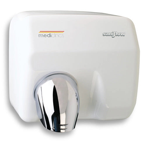 Asciugamani Elettrico Aria Calda Automatico in Acciaio Bianco Mediclinics Saniflow E05A