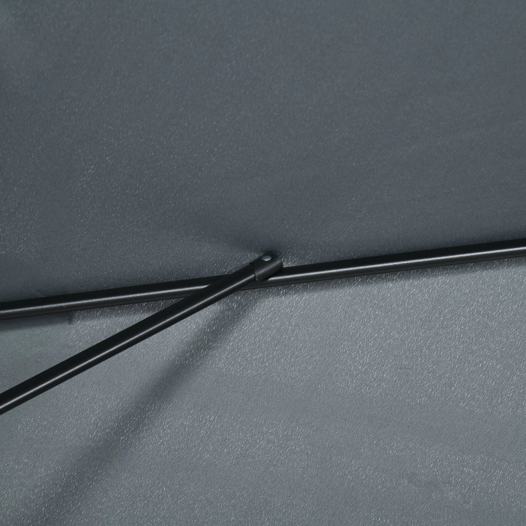 Ombrellone Rettangolare 2x3 m Pieghevole e Regolabile in Alluminio e Poliestere Grigio Scuro
