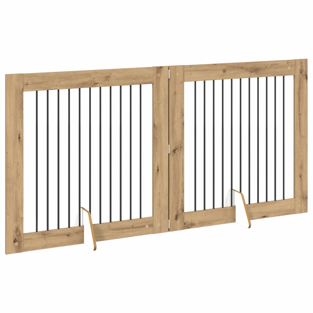 Cancello per cani pieghevole con supporti 2 pz 200,5 cm 892030