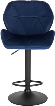 Barstoli Ergonomici Comfy Blu - Con Schienale - Resistente - Set di 1 - Cucina - Sedili da Bar con Regolazione di Altezza - Altezza di Seduta 60-82cm