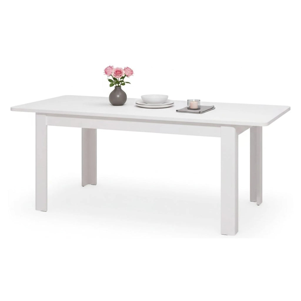 Colosimi, Tavolo Allungabile 8 Posti, 160x90.5x76.5h cm Bianco Lucido