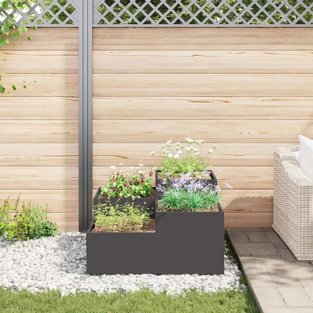 Vaso da giardino Nero 100 x 100 x 48 cm Acciaio 865848