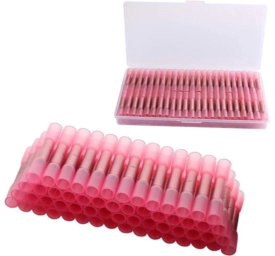 Set di 80 Connettori di Accoppiamento Isolanti Idrorepellenti, Rosso - Adatto per 22-16 AWG