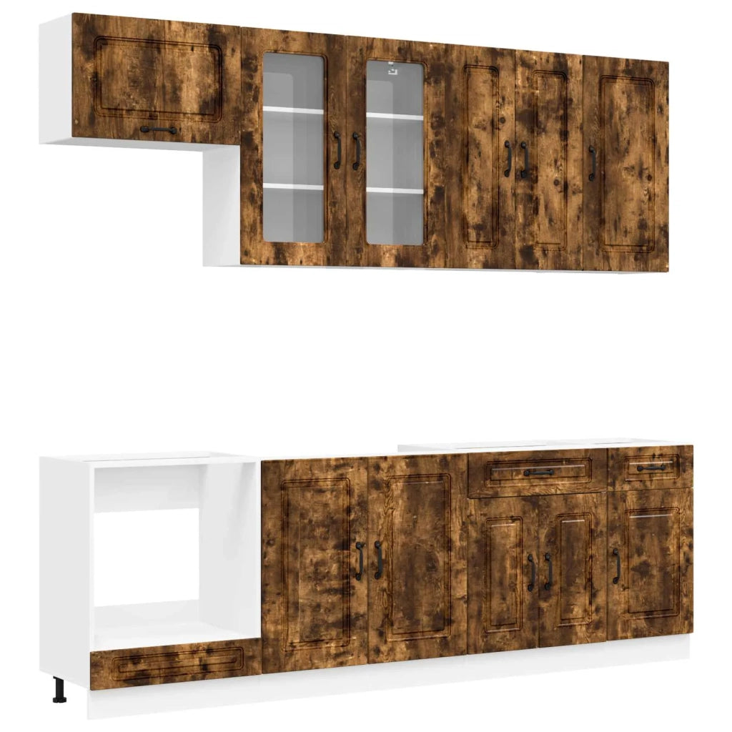 Unità Cucina KALMAR 8 pcs Rovere Fumo Legno ingegnerizzato 3438188