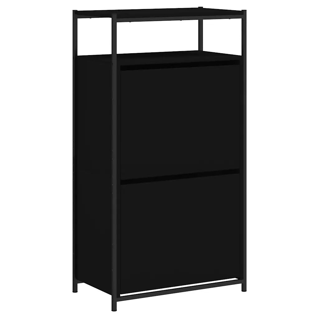 Scarpiera | Mobile per scarpe Nera 60x34x112 cm in Legno Multistrato