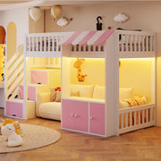 letto a castello legno rosa 108.9 x 253 cm