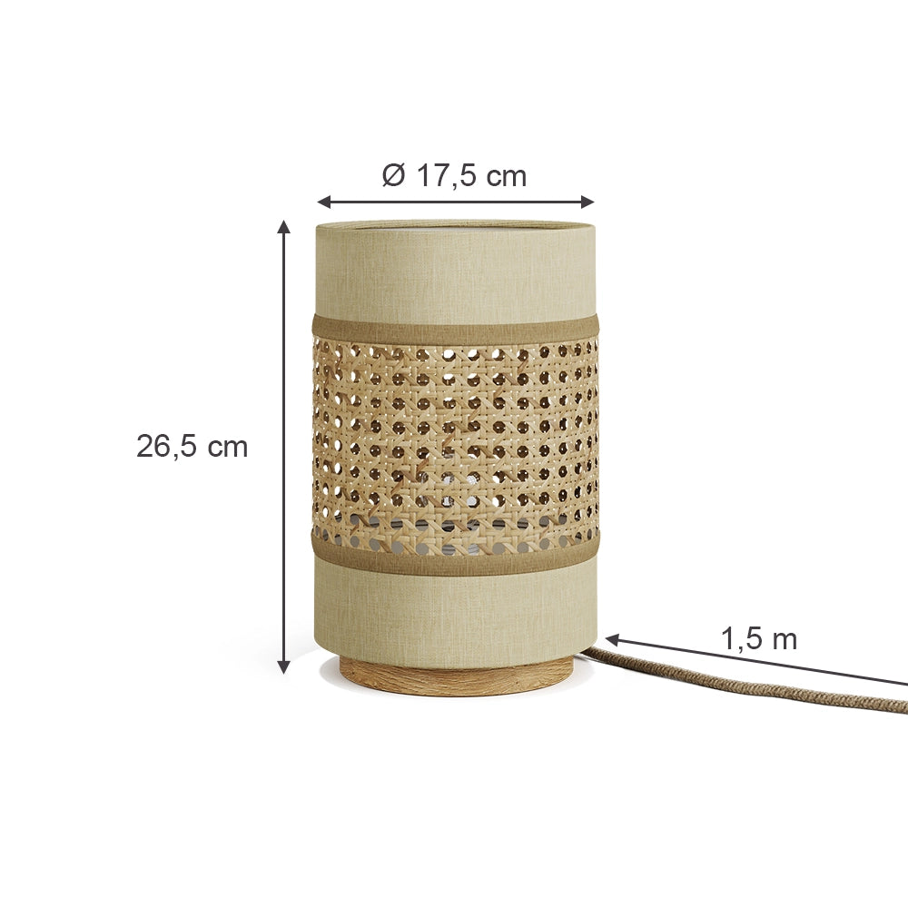 Vicco Lampada da tavolo Rattan/crema 17.5 x 26.5 cm