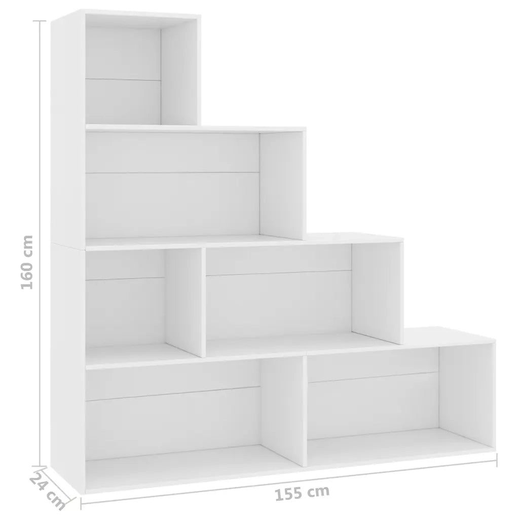 Libreria Divisorio-Scaffale per Libri-Mobile di Stoccaggio Bianco 155x24x160 cm in Legno Multistrato