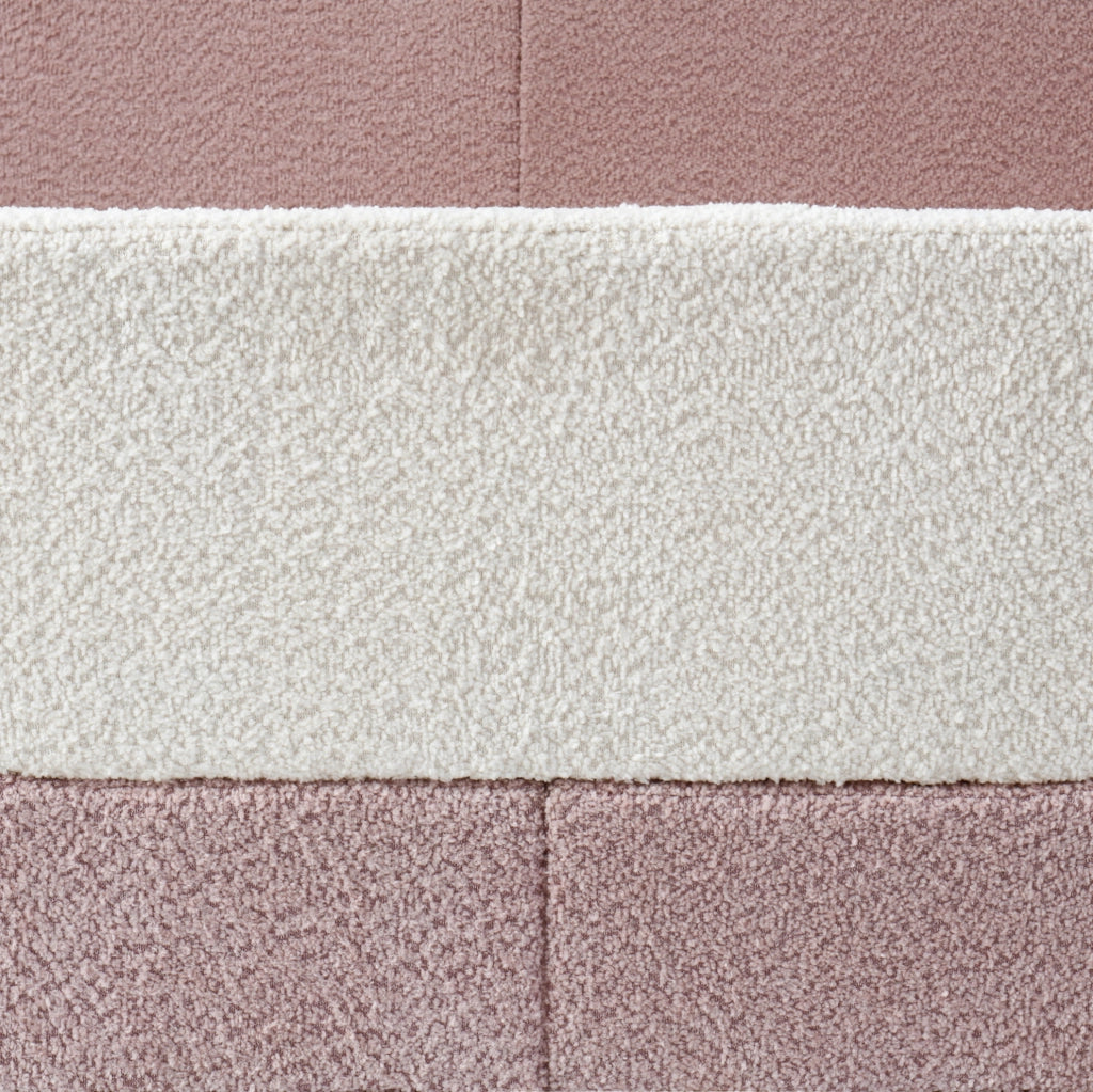 Letto imbottito per bambini 140x190 cm in velluto rosa con sponde removibili
