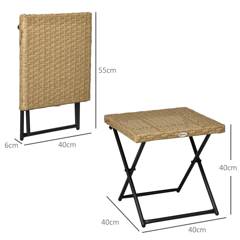 Tavolino da giardino pieghevole ¨C Zephmum ¨C Legno e metallo 40x40x40 cm