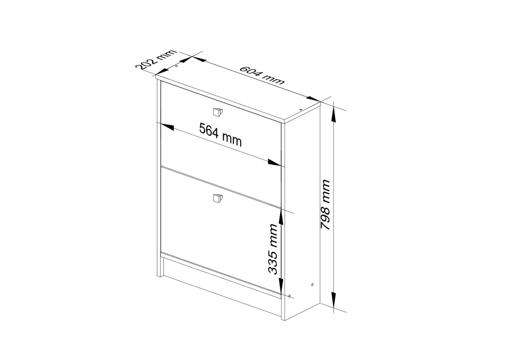 Scarpiera AKORD Wengé 60 cm 2 ante 60x20x80 cm