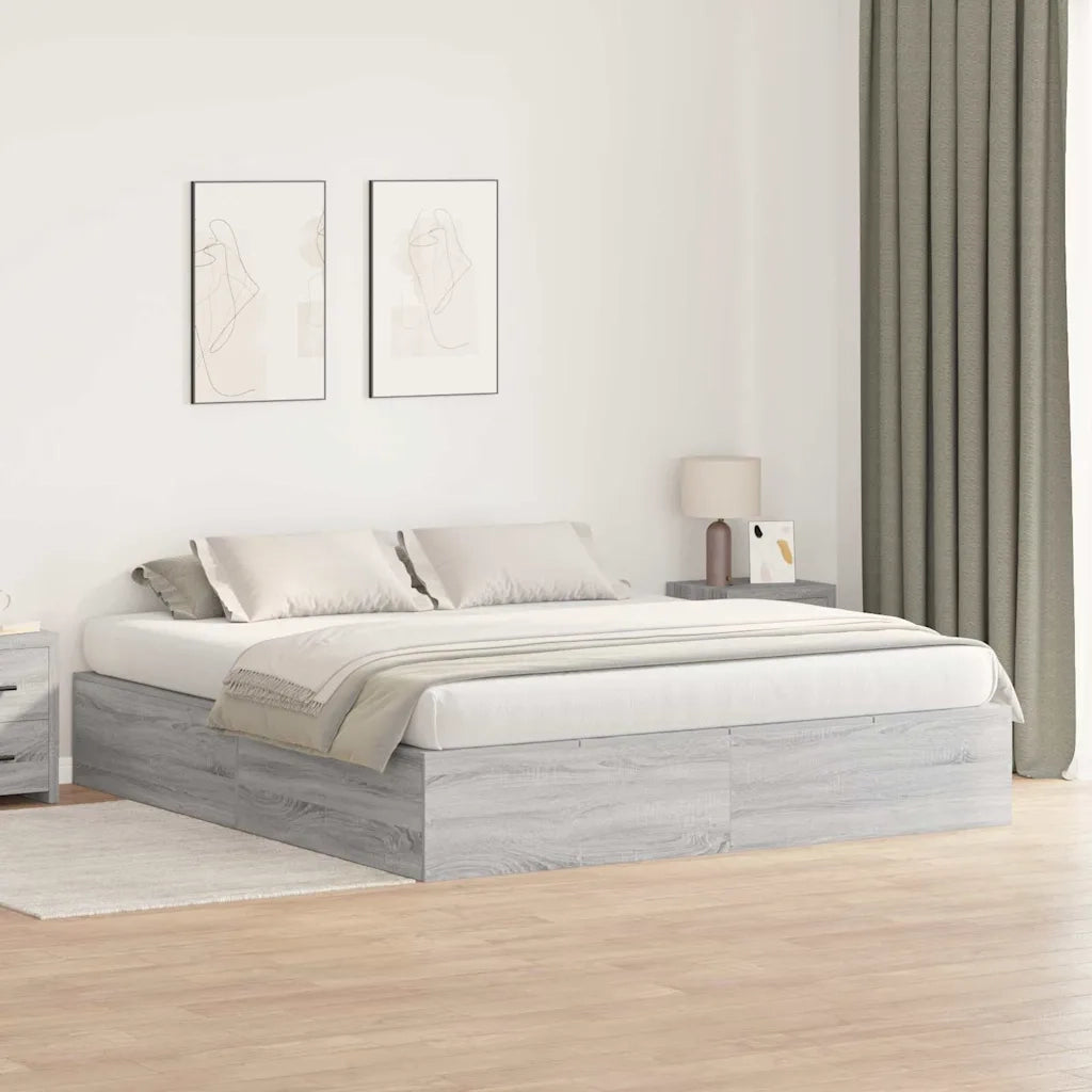 Struttura letto con contenitore Grigio Sonoma 200 x 200 cm 3335362