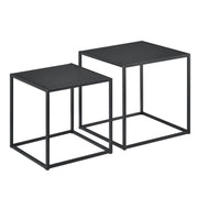 Set di 2 tavolini quadrati in metallo nero opaco 03_0005776