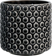 Vaso per piante da interni Dot Retro (125 cm ø) - apertura 11 cm ø - ceramica nera