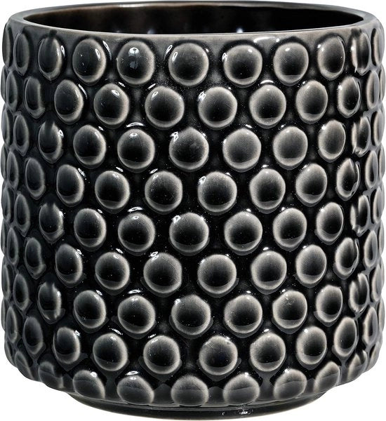 Vaso per piante da interni Dot Retro (125 cm ø) - apertura 11 cm ø - ceramica nera