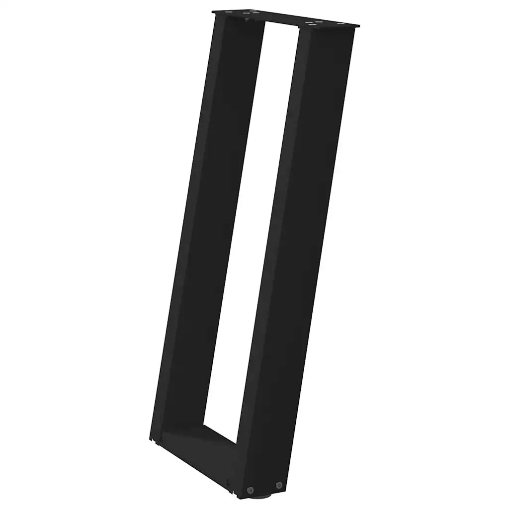 Gambe per Tavolo Consolle a Forma di U 2 pz Nere 38x(72-73) cm Acciaio 4012780
