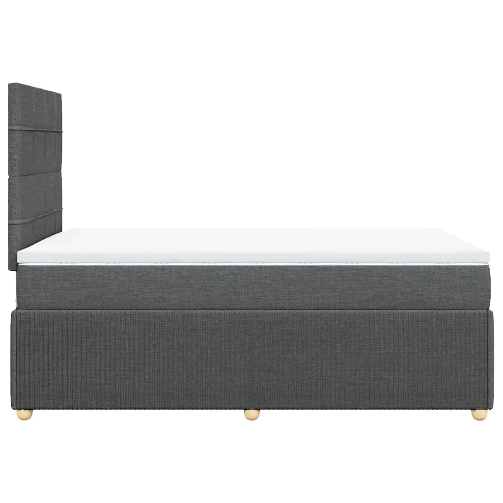 Giroletto a Molle con Materasso Grigio Scuro 120x190cm Tessuto