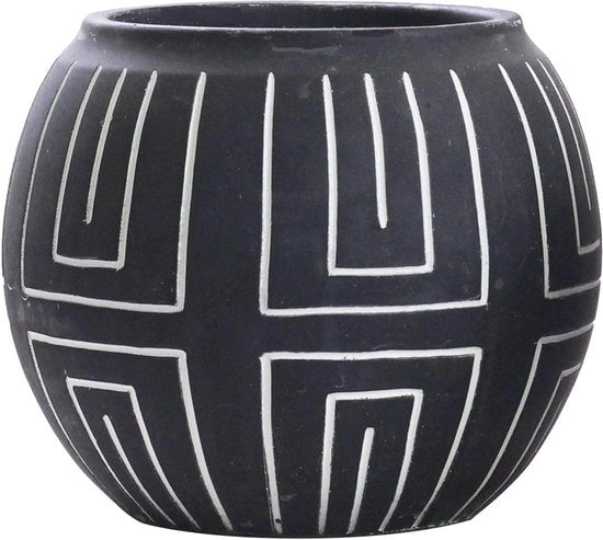 Decorativa Vaso per Piante - Vaso per Piante Nero per Interno ed Esterno - 16 cm