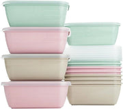 Set di 12 contenitori in plastica da 500 ml per alimenti, BPA-free, adatto per forno a microonde, lavastoviglie, congelatore, con coperchi.