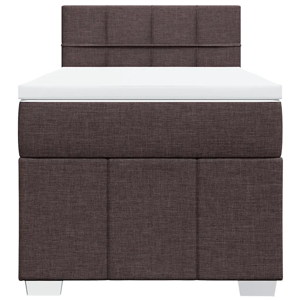 Giroletto a Molle con Materasso Marrone Scuro 90x200 cm Tessuto 3286954
