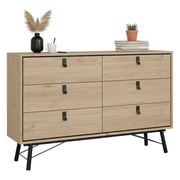 Credenza Anturio, Buffet da soggiorno, Madia da salotto, Dispensa da cucina, 150x40 h95 cm, Rovere