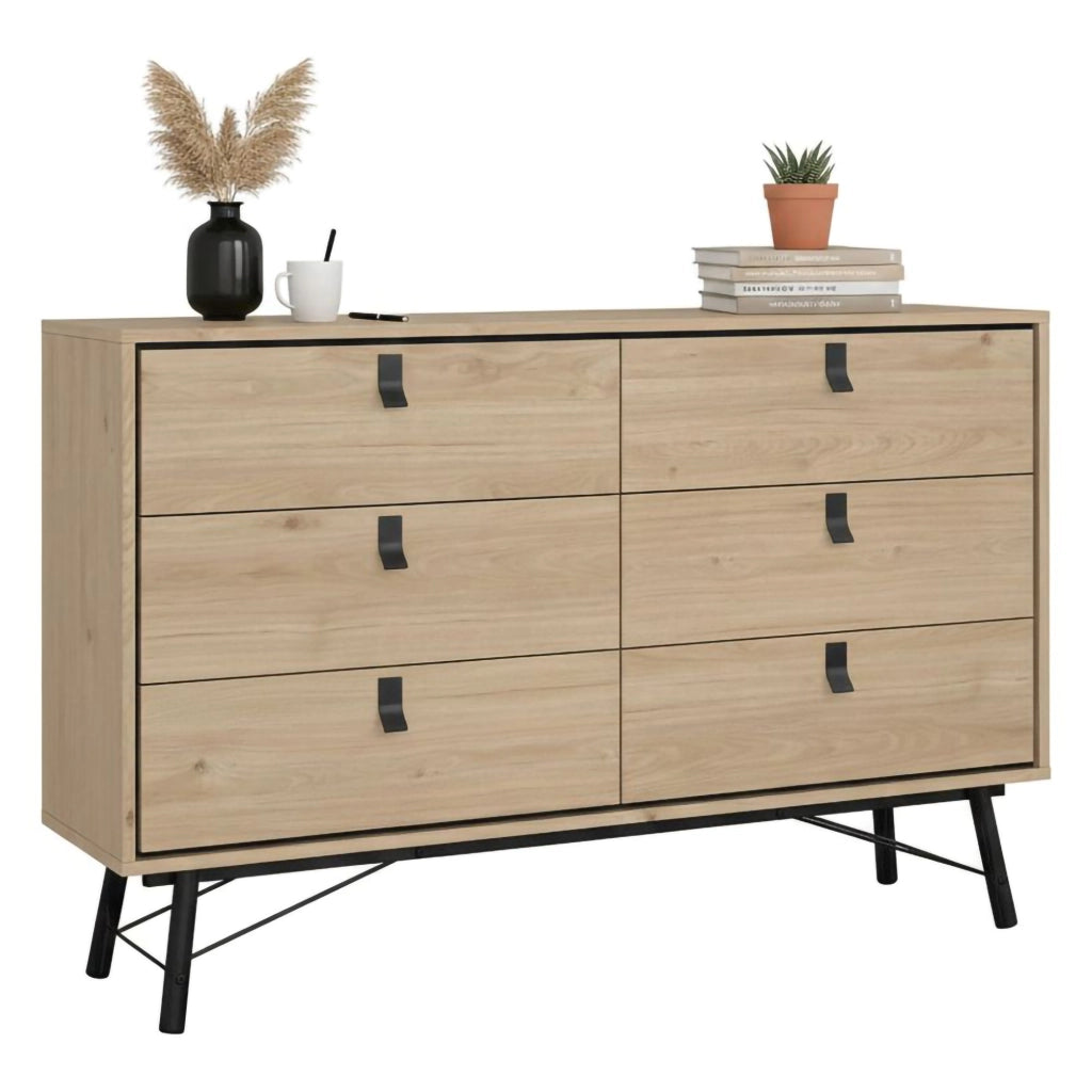 Credenza Anturio, Buffet da soggiorno, Madia da salotto, Dispensa da cucina, 150x40 h95 cm, Rovere