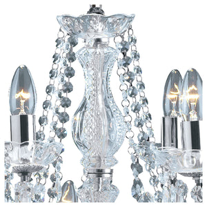 Lampadario Classico Marie Therese Acciaio Cromo Vetro Trasparente 12 Luci E14