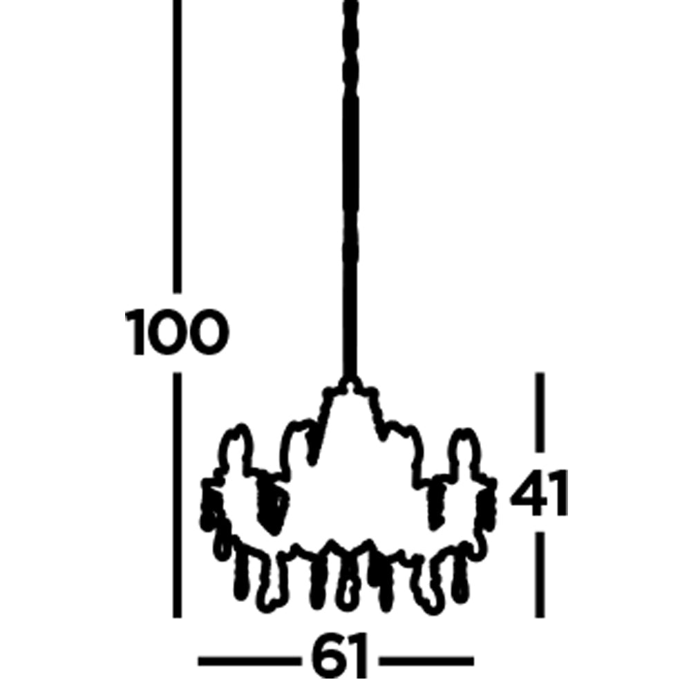 Lampadario Classico Marie Therese Acciaio Cromo Vetro Trasparente 8 Luci E14