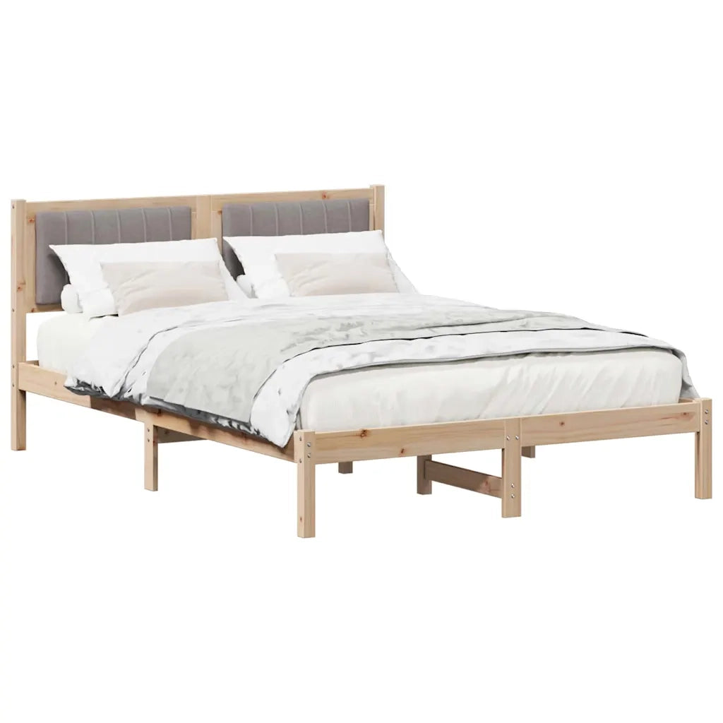 Letto con Testiera Rivestita Talpa 140 x 190 cm Pino massello 878267