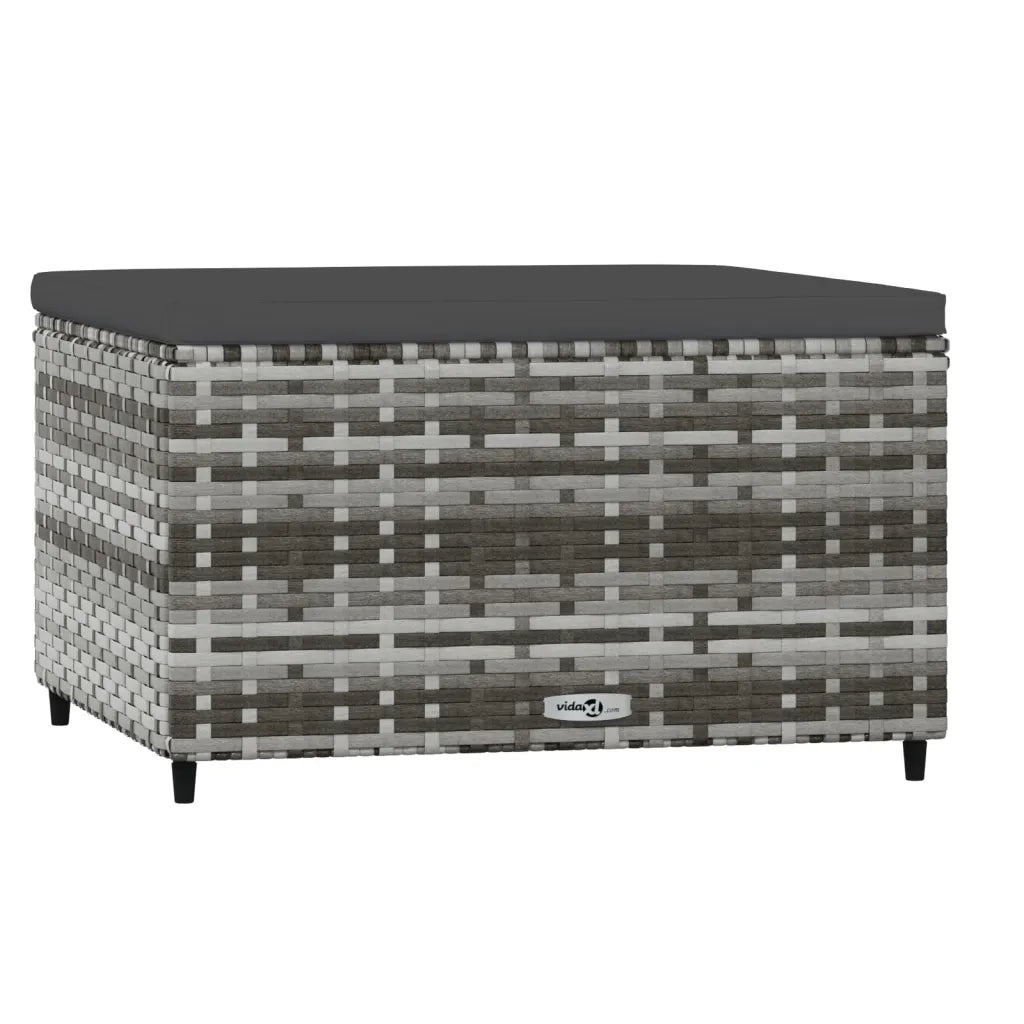 Poggiapiedi da Giardino con Cuscini 2 pz in Polyrattan Grigio CFW5639743