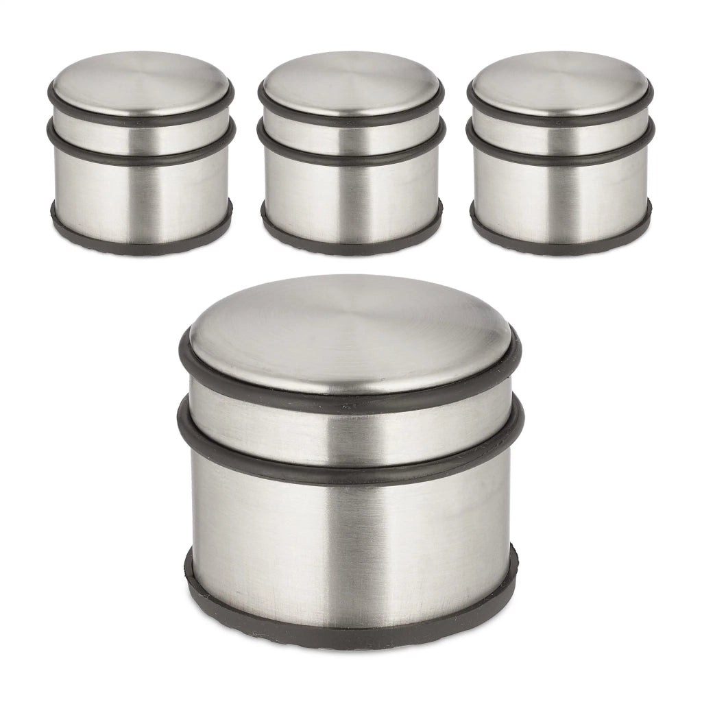 Set di 4 pratici fermaporta antiscivolo con finitura intramontabile 10 x 10 x 5 cm in gomma nera 13_0012811