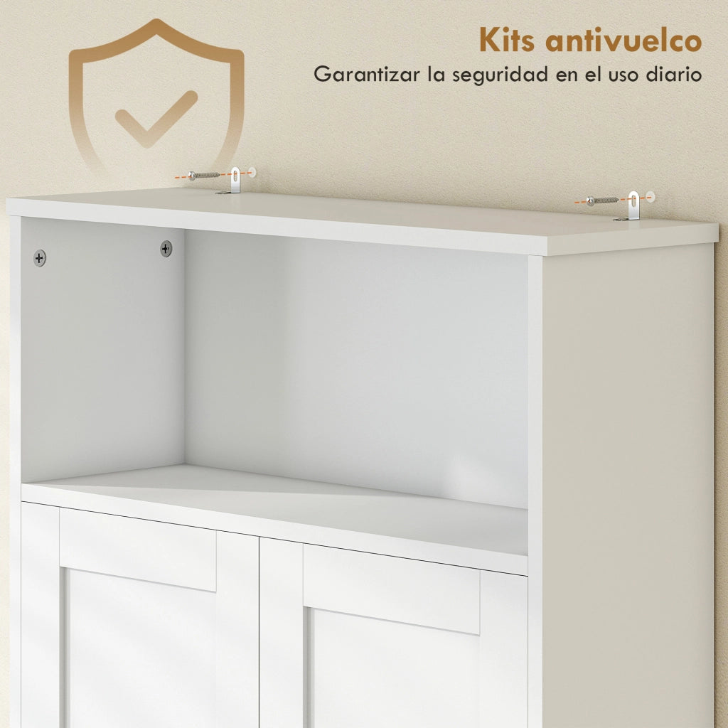 Armadietto per Bagno con 2 Ante ¨C Zephmum ¨C Bianco 64x21x173,5 cm