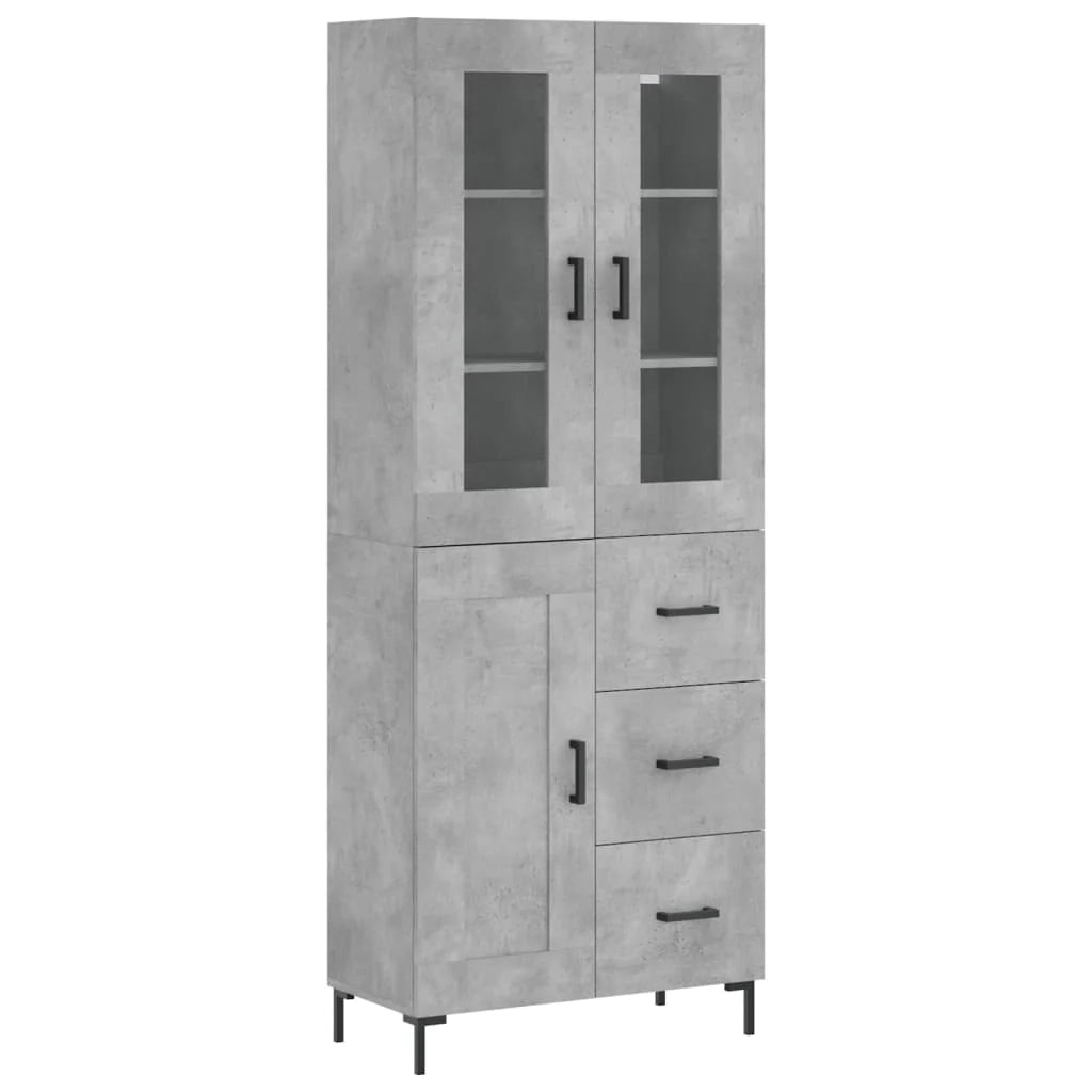 Buffet credenza cassettiera armadio mobile contenitore organizer cucina soggiorno salotto alto 69,5 x 34 x 180 cm legno ingegnerizzato grigio 02_0034707