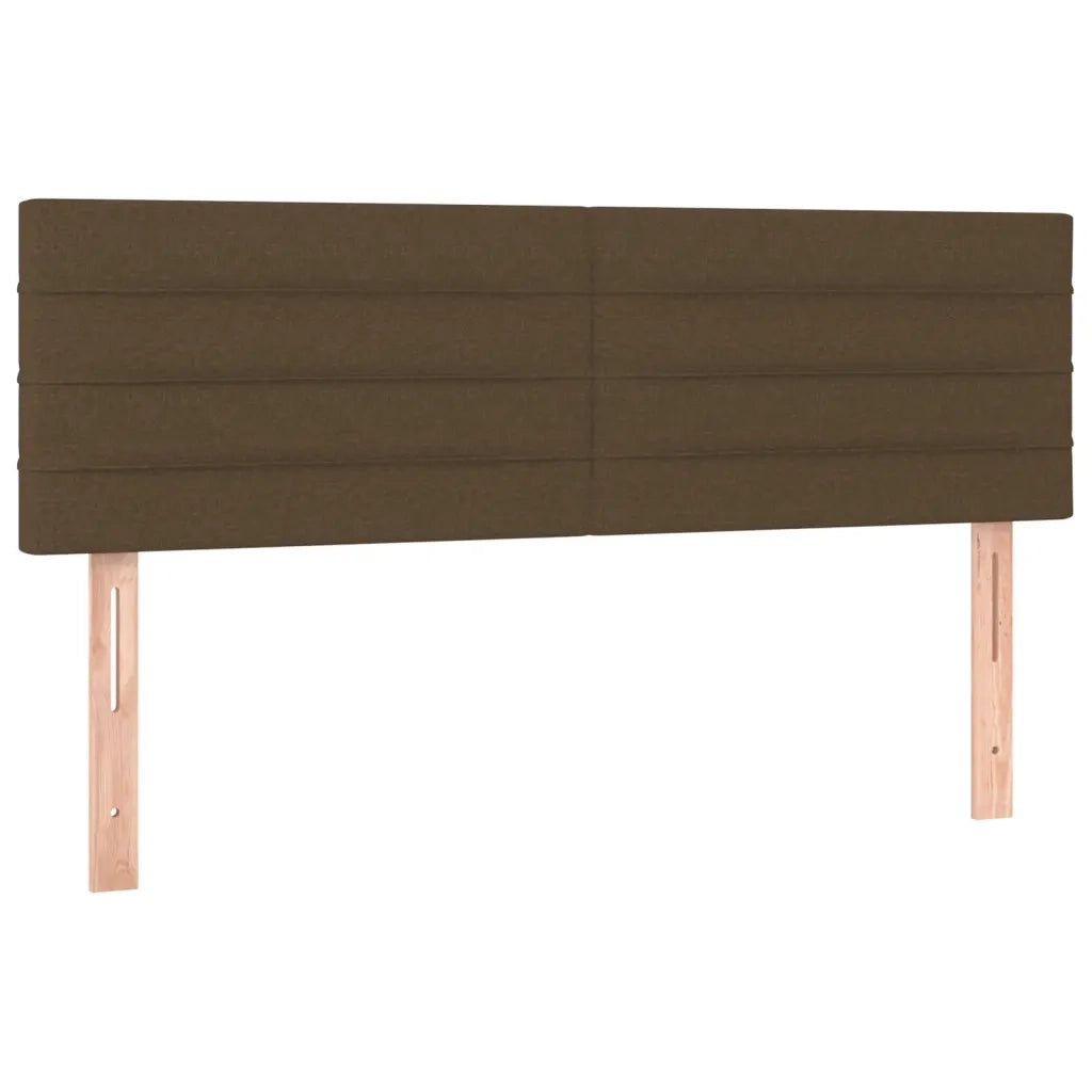 Letto a Molle Materasso e LED Marrone Scuro 140x200 cm Tessuto 3133240