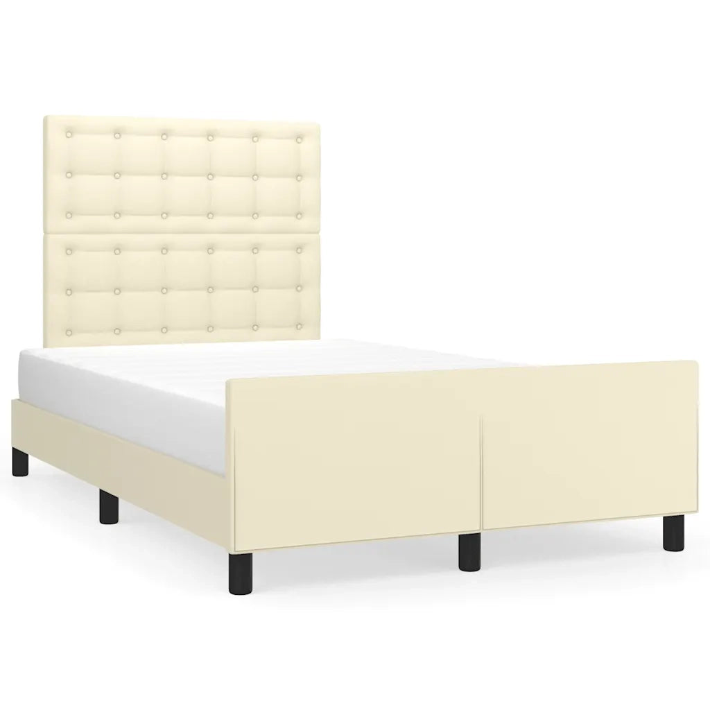 vidaXL Giroletto senza Materasso Crema 120x190 cm Similpelle