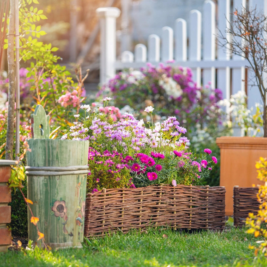 Recinzione da giardino in vimini KADAX, bordura per prato, 60x40 cm, set da 10 pezzi