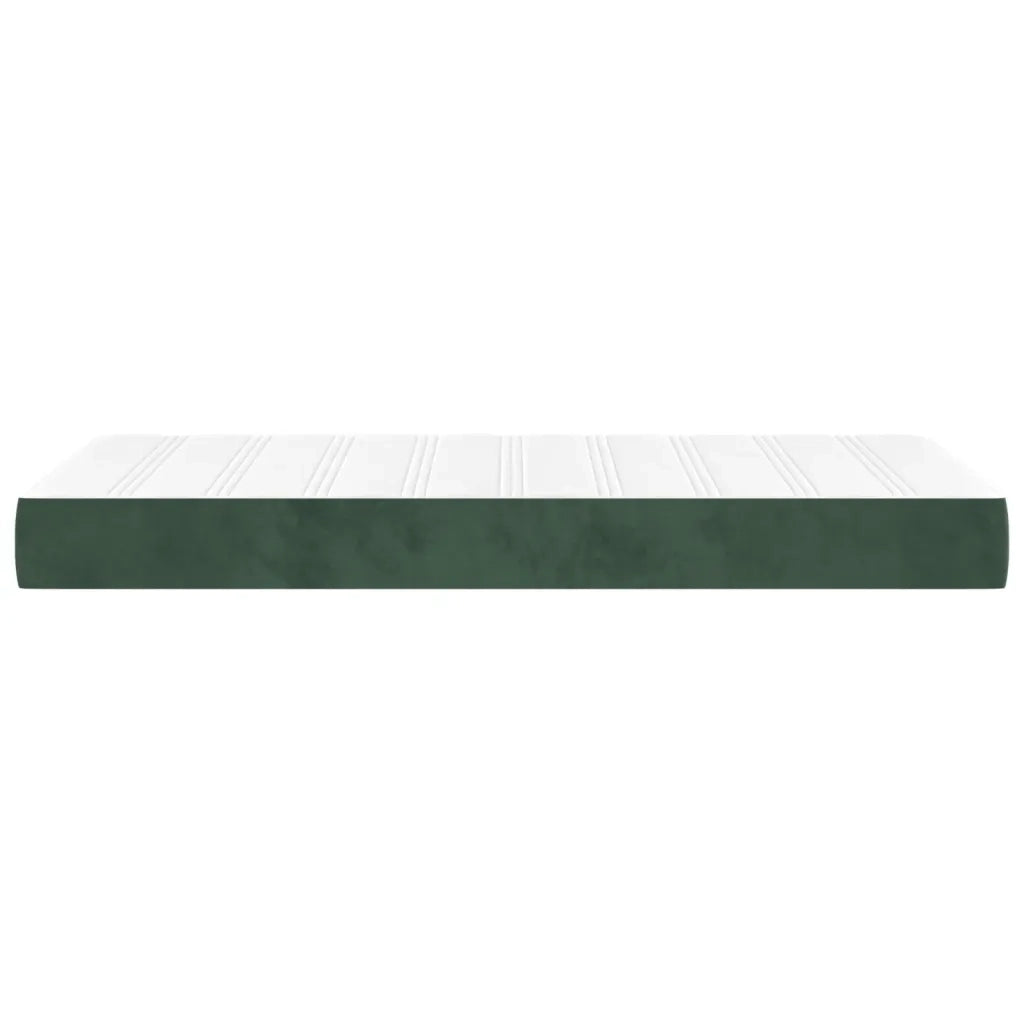 Materasso a Molle Insacchettate Rigidità Media Verde Scuro 90x200x20 cm in Velluto 347731